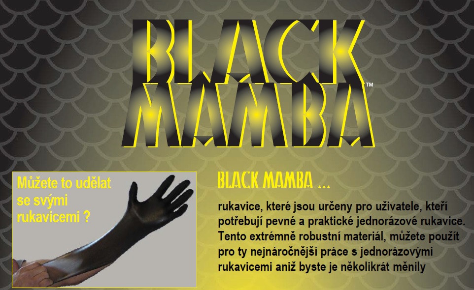 Jednorázové rukavice Black Mamba Vel. 9